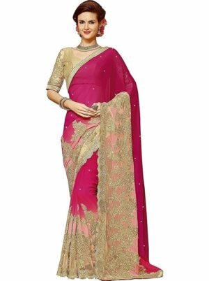 desiuyoker saree mart smart brand Women's Ruffle Saree Lycra Fabric With Blouse Piece