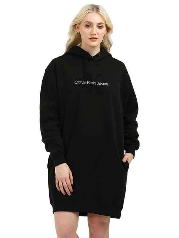12-10.jpg Calvin Klein Jeans Cotton Hooded Neck Sweatshirt Dress