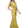 Miss Chase Women's Round Neck Sleeveless Floral Wide Leg Jumpsuit with Pockets