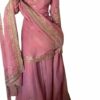 PORWAL CRAFT Women's Pure Chinnon Silk Embroidered Kurti with Sharara & Dupatta Set